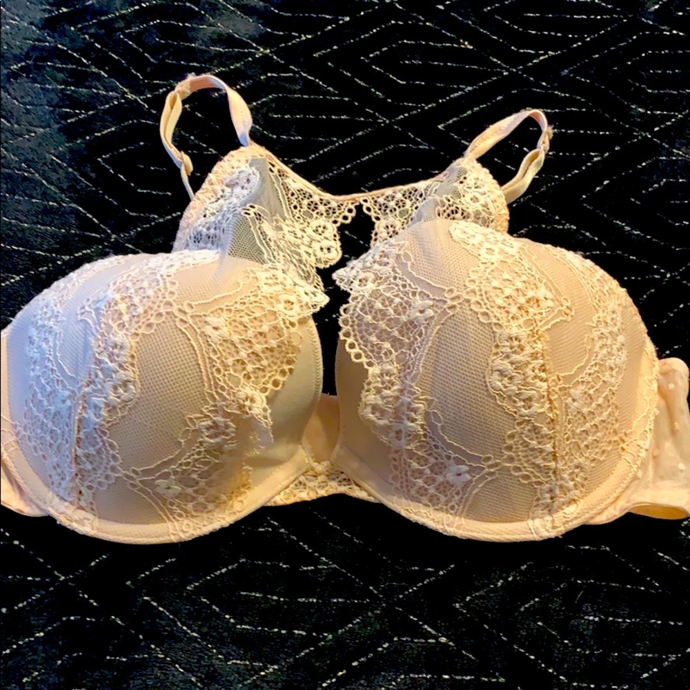 Cream lace AdoreMe push-up bra